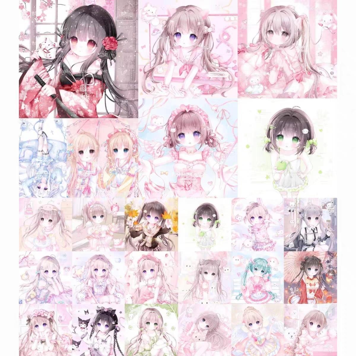 215张+psd 鱼仔图包 女生动漫头像会专扭蛋原创圈直购高清无水印