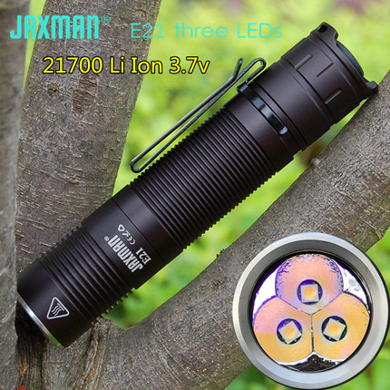 JAXMAN E21日亚219三灯版泛光高显色21700锂电池强光铝合金手电筒