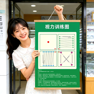 远视图眼肌运动训练墙贴儿童视力眼保健操散光近视远眺望远贴纸qt