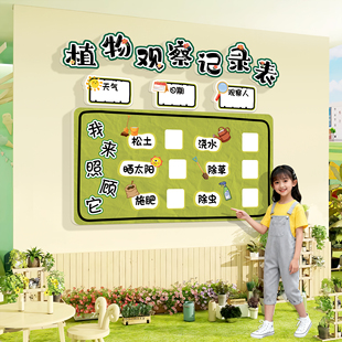 幼儿园自然植物角布置环创主题墙材料教室种植区标识牌墙面装饰画
