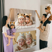 龙凤胎宝宝贴画宝宝画报墙贴年画娃娃送子图挂画宝宝图片墙贴备孕