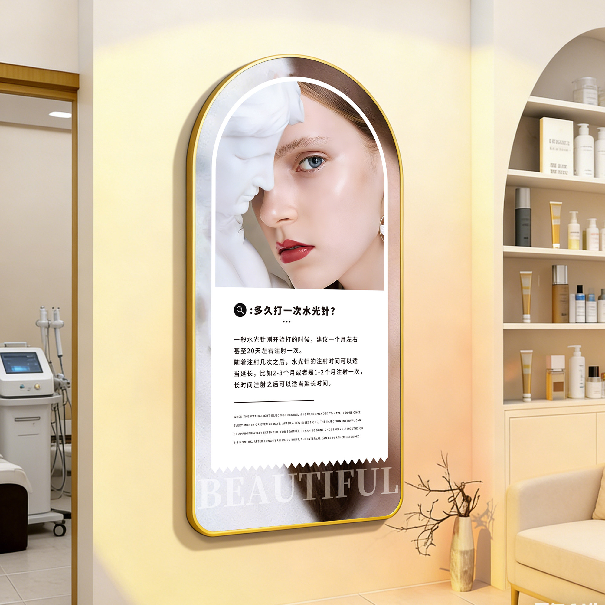 美容院宣传海报墙面装饰高级感水光针广告贴纸皮肤管理挂画图片hb,个性定制/设计服务/DIY,写真/海报印制,淘宝优惠券,粉丝福利购,淘宝优惠卷