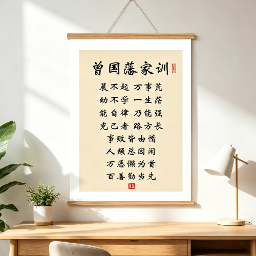 曾国藩家训挂画语录家规家训挂图男女孩礼仪教养励志成长装饰画qt
