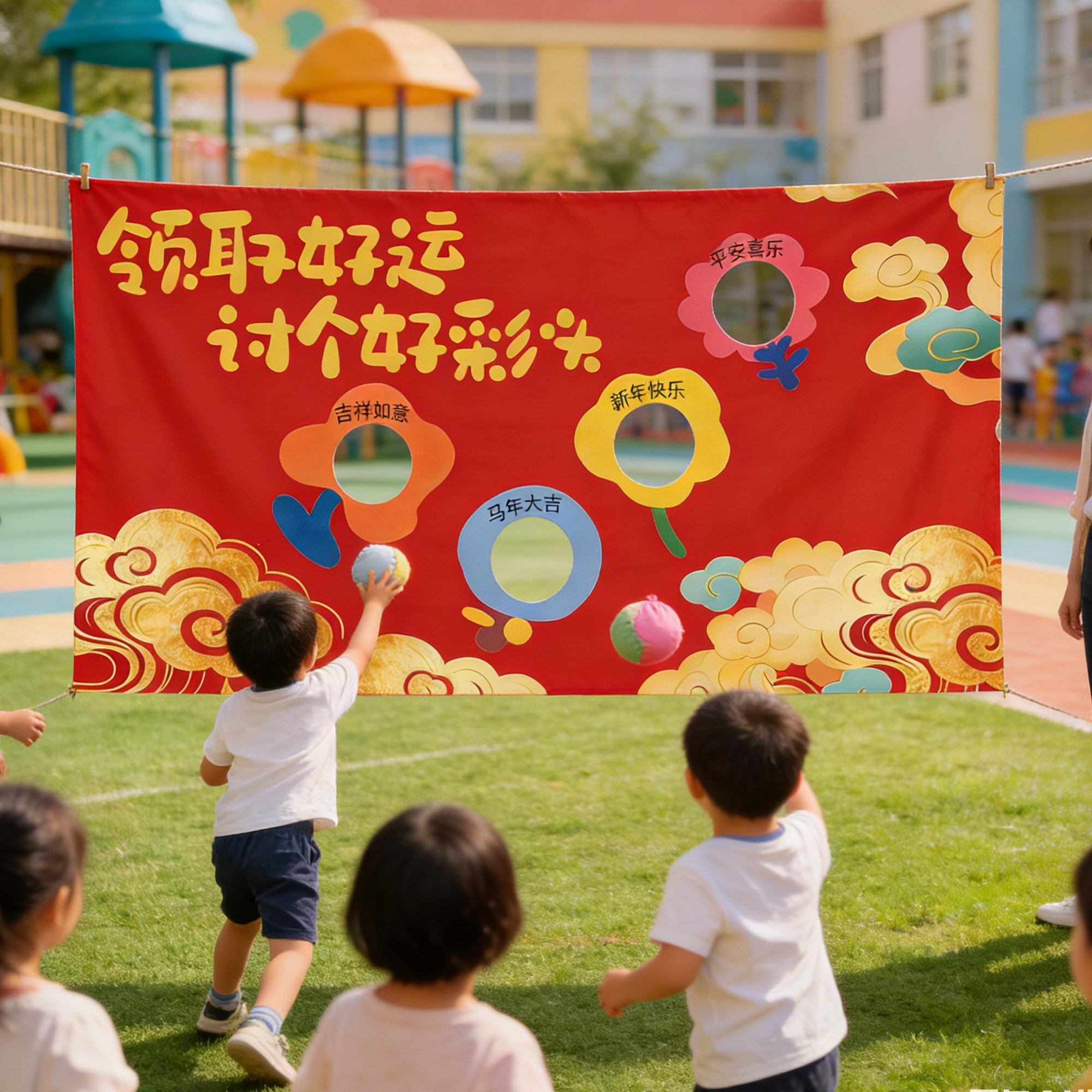 幼儿园讨个好彩头开学仪式感场景布置活动装饰丢沙包游戏挂布画hb,节庆用品/礼品,节日装扮用品,淘宝优惠券,粉丝福利购,淘宝优惠卷