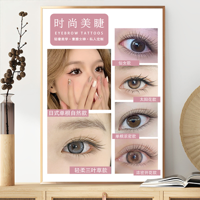 美容院眉眼唇海报装饰画