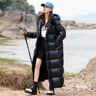 逐雅440克超厚95白鹅绒长款 羽绒服女巨厚超长过膝北方抗寒