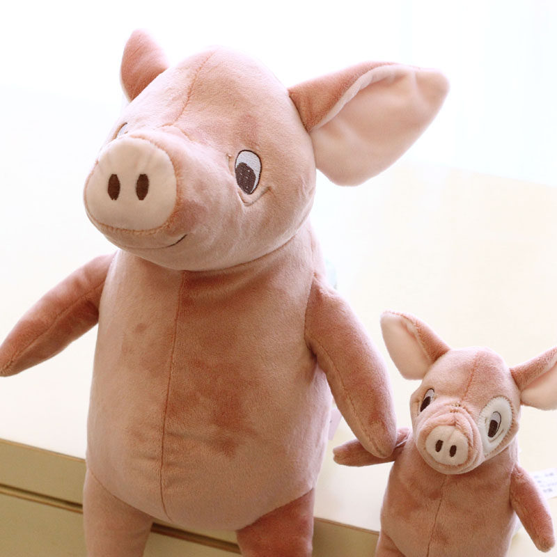 ins爆款仿真小粉猪公仔毛绒玩具宝宝安抚陪睡玩偶抱枕生日礼物女