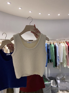 外穿针织吊带背心女 甜美百搭纯色圆领无袖 韩国东大门2025秋装 新款