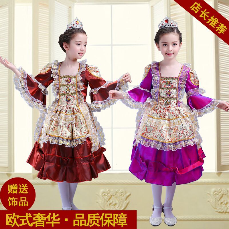 欧洲女童宫廷风英国舞台演出服
