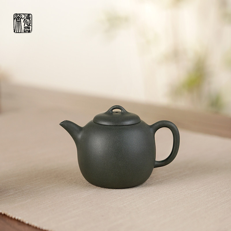 德弈斋宜兴紫砂茶壶茶具中式复古风九十年代一厂墨绿泥丁洪军陶缘
