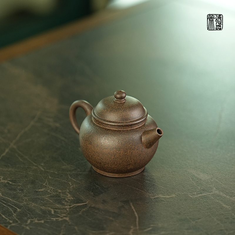 德弈斋宜兴紫砂茶壶茶具复古风黄龙山原矿紫泥全纯手工柴烧具轮珠