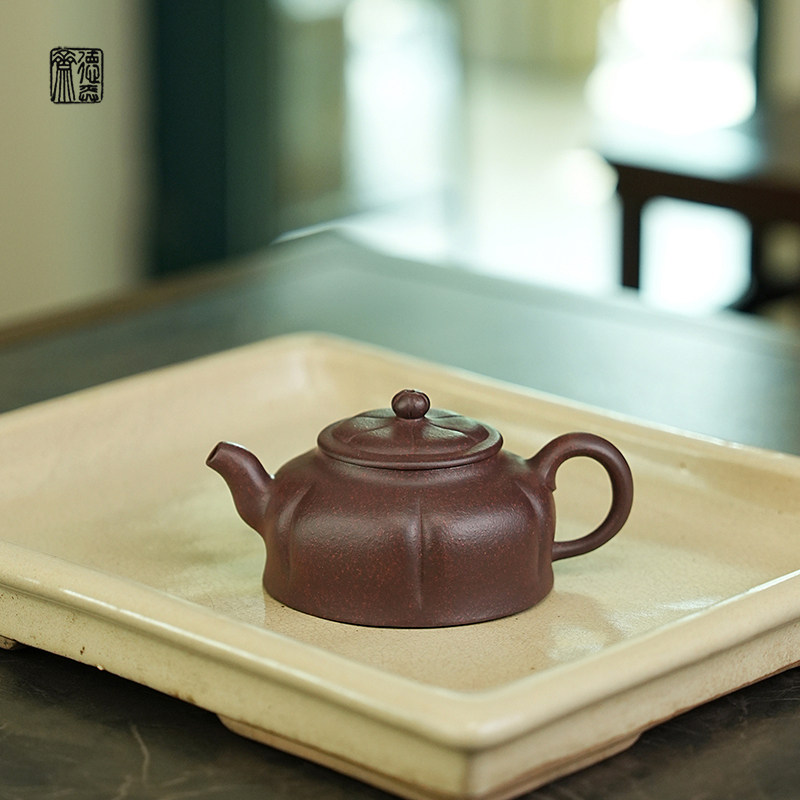 德弈斋宜兴紫砂茶壶茶具中式复古黄龙山原矿紫泥许逸军国色天香壶
