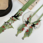 云深雾浅 原创百搭汉服刺绣肩带可替换古风配饰细腰带 樱桃芭蕉