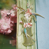 云深雾浅 原创双面刺绣桃花竹叶香囊类挂饰汉服禁步古风配饰 桃竹