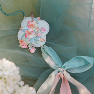 云深雾浅 西府海棠 原创双面刺绣汉服禁步古风绶带腰挂清新配饰