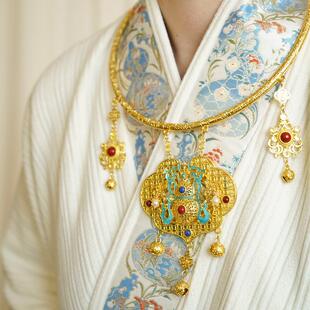云深雾浅 明烛 原创金黄色汉服璎珞古风葫芦项圈百搭富贵项链配饰