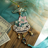 云深雾浅 墨莲 原创双面刺绣汉服禁步古风刺绣挂件百搭多用途配饰