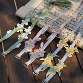 云深雾浅 原创刺绣汉服可替换肩带百搭防掉齐胸裙配饰 花卉肩带