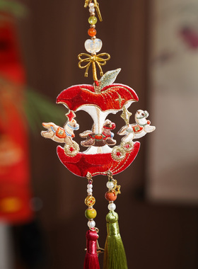 云深雾浅 苹果木马 原创刺绣汉服禁步古风挂饰挂件百搭包挂配饰