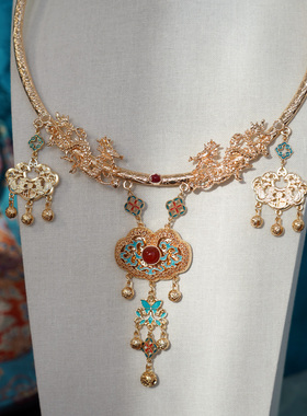 云深雾浅 朝景 原创晚明风平安锁明制汉服璎珞项圈古风项链铃铛