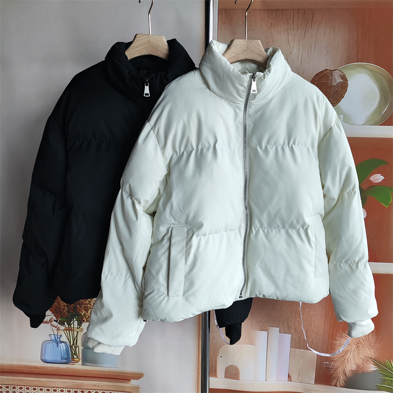 英国风宽松立领面包服女短款保暖棉服外套小个子冬季女装棉衣