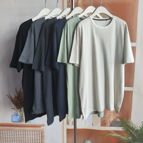 高品美单极简风香蕉短袖T恤男款宽松百搭圆领纯色显瘦上衣200斤11