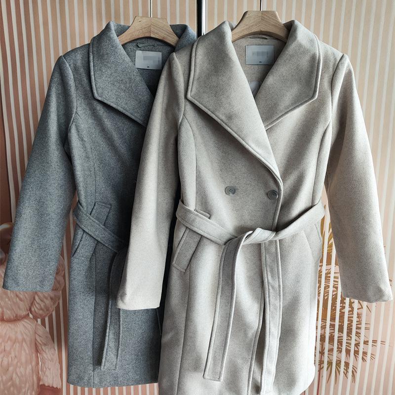 欧美订单 24秋冬街头通勤新品大码翻领长袖呢子外套女款大衣