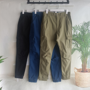 24春季 休闲通勤风牛仔男裤 高棉针织卡其锥桶裤 裤 小脚工装 霓虹家