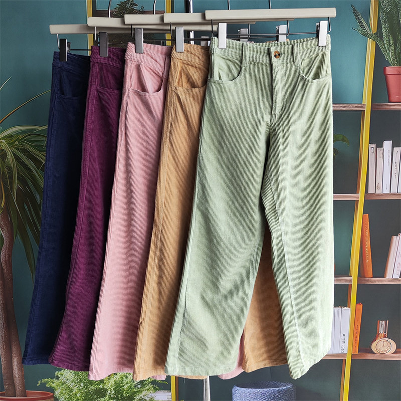 外贸女款高腰直筒宽松休闲裤