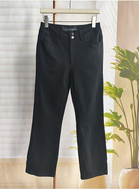 英伦高街黑色修身牛仔裤女九分裤显瘦百搭休闲裤