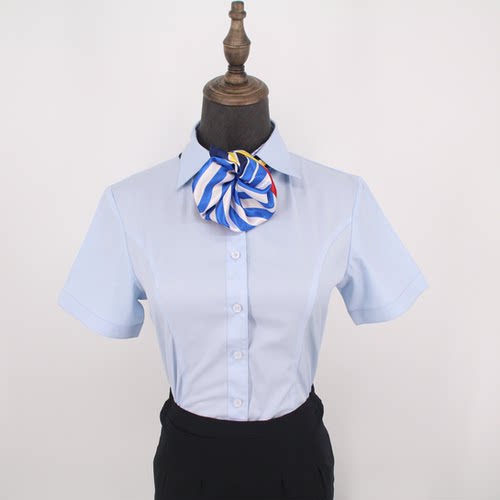 中国邮政储蓄银行工作服女衬衫长短袖职业工装邮政行服蓝衬衣夏装