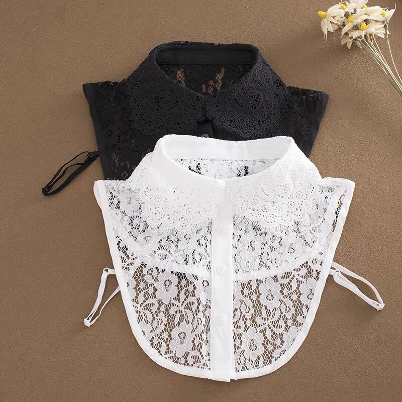 蕾丝假领子百搭假衣领毛衣装饰衬衣领内搭打底蕾丝雪纺棉布娃娃领