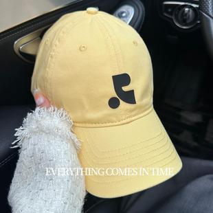 热巴同款柠檬黄色棒球帽女宽帽檐深顶鸭舌帽修饰脸型大头围帽子