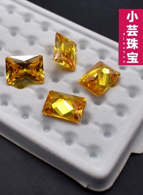 彩色小长方形金黄色宝石1X2 2x4 3x4  3X5mm锆石裸石DIY饰品配石
