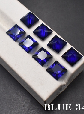过钻笔蓝宝石裸石正方形戒面宝石蓝色戒指主石坦桑蓝公主方钻
