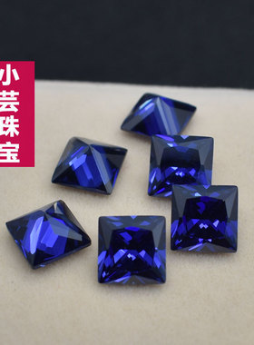 公主方坦桑蓝宝石裸石戒指戒面王妃皇家蓝正方形坦桑石未镶嵌DIY