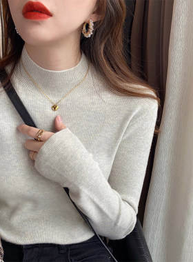 半高领打底衫女秋冬2025新款洋派针织内搭灰色毛衣冬季高级感上衣