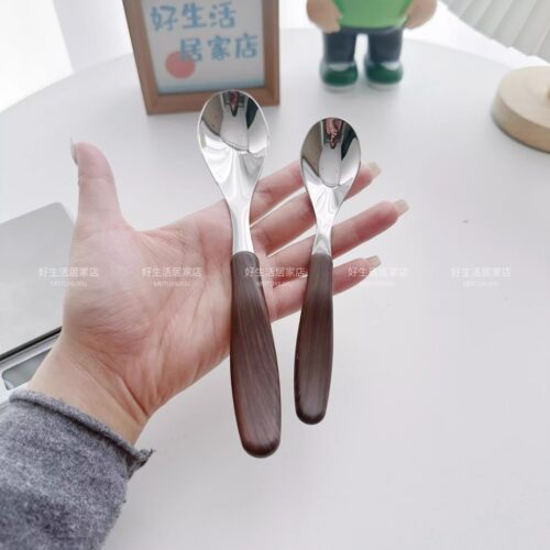 【老板娘推荐】不锈钢儿童长柄餐勺宝宝辅食勺吃饭自主进食喂养勺