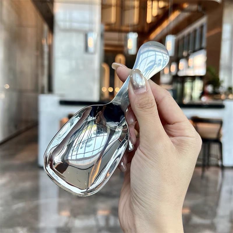 304不锈钢勺子网红喝汤勺短柄家用大号吃饭勺主餐小汤匙咖啡茶勺