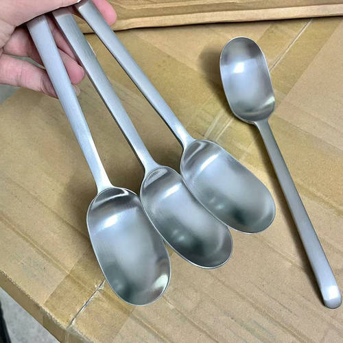 美式加厚不锈钢家用拌饭勺吃饭勺大口喝汤勺长柄大勺子喝粥勺汤匙