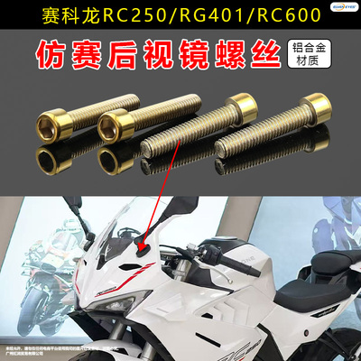 适用赛科龙RC250 RG401 RC600改装铝合金螺丝后视镜装饰螺丝钉