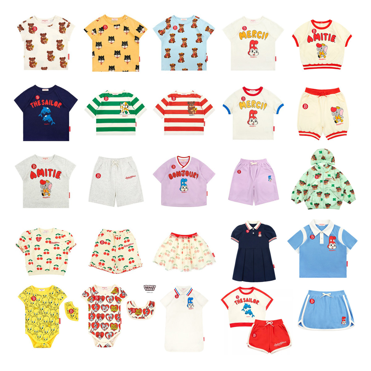 现货 儿童条纹短袖纯棉T恤裤子韩版夏季姐弟妹童装儿童休闲连衣裙