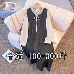 200/300斤胖人肥婆可穿特大码女装2025秋冬款法式衬衫+无袖连衣裙