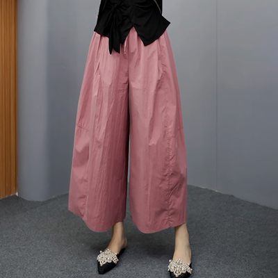 时尚高级感气质简约八分阔腿裤女