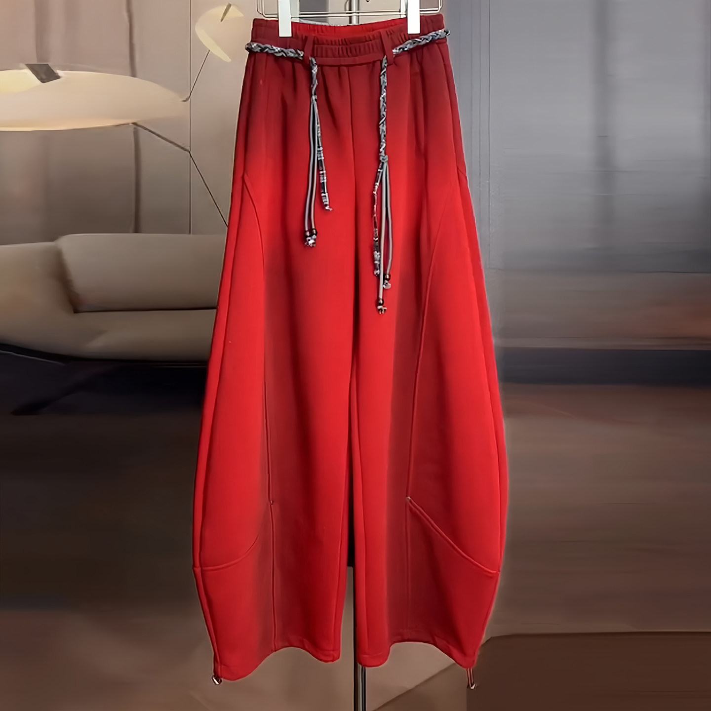 Ader运动休闲卫裤女2026春季新款扎染水洗高腰宽松阔腿垂感弯刀裤,女装/女士精品,大码裤装,淘宝优惠券,粉丝福利购,淘宝优惠卷