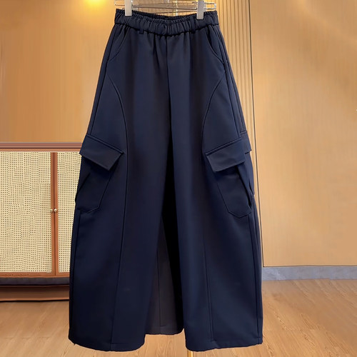 时尚百搭显瘦加厚工装弯刀休闲裤