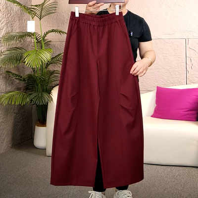 宽松垂感遮肉显瘦洋气高腰阔腿裤