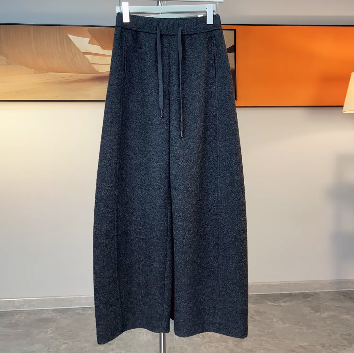 加绒加厚舒适保暖阔腿百搭弯刀裤