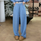 Ader蓝色运功休闲裤 松紧腰抽绳宽松阔腿垂感百搭卫裤 2026春季 新款