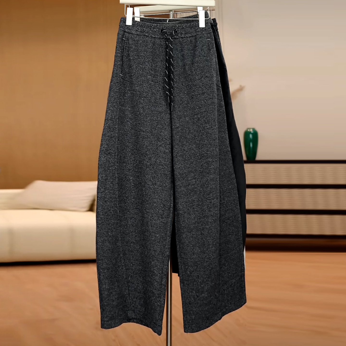 Ader加绒加厚保暖羊毛裤女2025冬季新款百搭阔腿垂感弯刀休闲长裤,女装/女士精品,大码裤装,淘宝优惠券,粉丝福利购,淘宝优惠卷